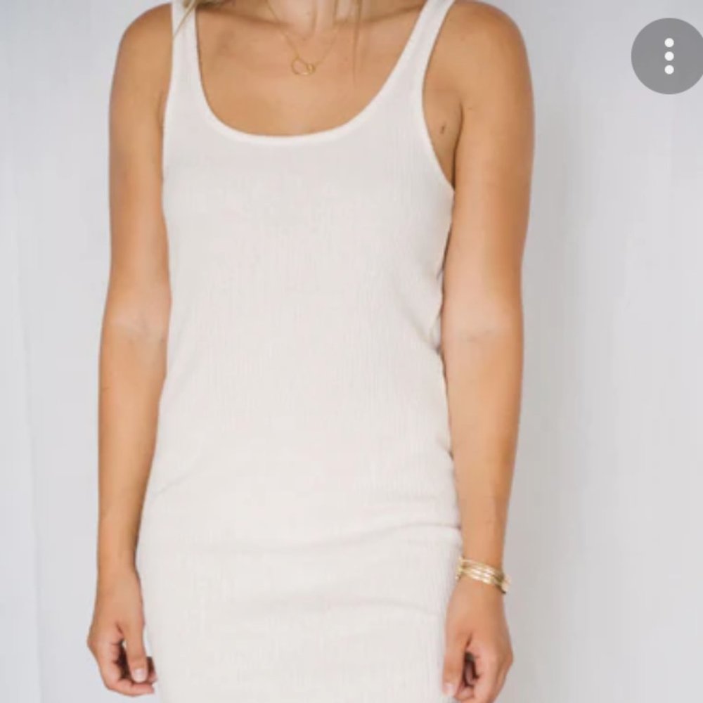 NEW! CJLA  Carly Jean Los Angeles Holden Midi Lightweight Sweater Dress Ivory  L